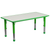 Flash Furniture YU-YCY-060-RECT-TBL-GREEN-GG Grey Laminate/Green Rectangular Plastic Top Safety Rounded Corners Preschool Activity Table