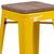 Flash Furniture CH-31320-30-YL-WD-GG Yellow Textured Wood Seat With Galvanized Steel Backless Bar Stool