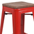 Flash Furniture CH-31320-24-RED-WD-GG Red Textured Wood Seat With Galvanized Steel Counter Height Backless Bar Stool