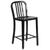 Flash Furniture CH-61200-24-BK-GG Black Galvanized Steel With Drain Hole In Seat Bar Stool