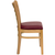 Flash Furniture XU-DGW0005LAD-NAT-BURV-GG Wood Ladder Back Burgundy Vinyl Upholstered Seat Hercules Series Restaurant Chair