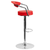 Flash Furniture CH-TC3-1060-RED-GG Red Vinyl with Contemporary Style Chrome Base Swivel Bar Stool