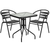 Flash Furniture TLH-0731SQ-017CBK2-GG Black Steel Square Table Set with 2 Chairs