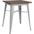 Flash Furniture CH-31330-29M1-SIL-GG Silver Square Metal Walnut Wood Top Cross Brace Table