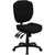 Flash Furniture GO-930F-BK-GG Black Fabric Armless Mid Back Design Ergonomic Swivel Task Chair