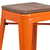 Flash Furniture CH-31320-24-OR-WD-GG Orange Textured Wood Seat With Galvanized Steel Counter Height Backless Bar Stool