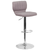 Flash Furniture CH-132330-GYFAB-GG Gray Fabric with Contemporary Style Chrome Base Swivel Bar Stool