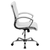 Flash Furniture GO-1297M-MID-WHITE-GG White Bonded Leather Padded Arms Mid Back Designer Executive Swivel Office Chair