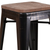 Flash Furniture CH-31320-30-BQ-WD-GG Black Antique Gold Textured Wood Seat With Galvanized Steel Backless Bar Stool