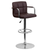 Flash Furniture CH-102029-BRN-GG Brown Vinyl with Contemporary Style Chrome Base Swivel Bar Stool