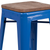 Flash Furniture CH-31320-24-BL-WD-GG Blue With Textured Wood Seat Galvanized Steel Counter Height Backless Bar Stool