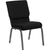 Flash Furniture XU-CH-60096-BK-SV-GG Black 19" Width Silver Vein Frame Finish Hercules Series Stacking Church Chair