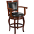 Flash Furniture TA-2125-24-CHY-GG Black LeatherSoft Wood Frame with Light Cherry Finish Counter Height Swivel Bar Stool