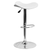 Flash Furniture CH-TC3-1002-WH-GG White Vinyl with Contemporary Style Backless Chrome Base Swivel Bar Stool