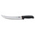 Victorinox Swiss Army 5.7223.25D 10" Black Granton Edge Breaking Knife with Fibrox Pro Handle