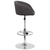 Flash Furniture CH-TC3-1066L-BKFAB-GG 17.75" Dia. Chrome Base Charcoal Fabric Adjustable Height Swivel Bar Stool