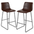 Flash Furniture 2-ET-ER18345-30-DB-GG 300 Lbs. Dark Brown LeatherSoft Seat and Back Bar Stool