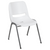 Flash Furniture RUT-EO1-WH-GG White Plastic Seat and Back Gray Powder Coated Metal Frame Hercules Series Ergonomic Shell Stacking Chair