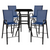 Flash Furniture TLH-073H092H4-NV-GG 27.5" W x 39.5" H Navy Square Outdoor Dining Set