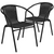 Flash Furniture 2-TLH-037-BK-GG 352 Lbs. Black Ratan with Metal Frame Stack Chair