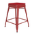 Flash Furniture CH-31320-24-RED-PL2R-GG 500 Lbs. Red Galvanized Steel Poly Resin Wood Seat Kai Bar Stool