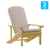 Flash Furniture 2-JJ-C14501-CSNCR-YLW-GG 29.5" W Yellow with Cream Cushions All-Weather Poly Resin Wood Charlestown Adirondack Chair