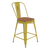 Flash Furniture ET-3534-24-YL-PL1T-GG 500 Lbs. Yellow Distressed Steel Slat Back Carly Bar Stool