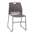 Flash Furniture RUT-NC499A-GY-GG Gray Plastic Stack Chair with Black Powder Coated Sled Base Frame HERCULES Series Commercial Grade