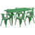 Flash Furniture ET-CT005-6-70-GN-GG 31.5" W x 29.5" H Green Rectangular Table and Chair Set