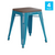 Flash Furniture ET-BT3503-18-TL-WD-GG 250 Lbs. Teal Metal Welded Wooden Seat Square Kai Stool