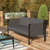 Flash Furniture GM-201108-2S-CH-GG 600 Lbs. Charcoal Fabric Back and Seat Cushions with Galvanized Steel Frame Lea Patio Loveseat