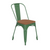 Flash Furniture CH-31230-GN-PL1T-GG Green Teak Poly Resin Wood Seat Galvanized Steel Perry Stacking Side Chair