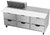 Beverage Air SPED72HC-08C-6 72" W Three-Section Six Drawer Sandwich Top Refrigerated Counter