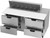 Beverage Air SPED60HC-12C-4 60" W Two-Section Four Drawer Sandwich Top Refrigerated Counter