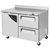 Turbo Air TWR-48SD-D2-N 48.25"W Two-Section Stainless Steel Door Super Deluxe Worktop Refrigerator