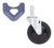 Metro 5Mx Stem Caster Swivel 5" Dia. 1-1/4"W Face Flat Resilient Wheel Tread 200 Lb. Capacity,