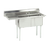 Advance Tabco FE-2-1812-18L-X 54" - 62" 18-Gauge Stainless Steel Two Compartment Left Drain Special Value Fabricated Sink