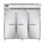 Continental Refrigerator D3RNSSPT 78"W Three-Section Steel Door Designer Line Refrigerator