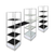 Eastern Tabletop Q950GLS 19-3/4"W x 19-3/4"D x 63"H 18/10 Stainless Steel Mobile Buffet Display System