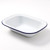American Metalcraft EWB10 32 Oz. Metal White With Blue Rim Oblong Enamelware Bowl