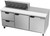 Beverage Air SPED72HC-10-2 72" W Three-Section Two Door Sandwich Top Refrigerated Counter