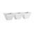 CAC China CTY-77 3.5 Oz. Super White Porcelain Rectangular CitySquare Divided Bowl (2 Dozen Per Case)