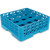 Carlisle RG16-214 16 Compartments Full Size Blue OptiClean Dishwasher Glass Rack