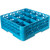 Carlisle RG16-214 16 Compartments Full Size Blue OptiClean Dishwasher Glass Rack