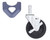 Metro 5MBX Stem Caster Brake 5" Dia. 1-1/4"W Face Resilient Wheel Tread With 200 Lbs. Capacity