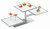 Cal-Mil 1140-74 32-1/4"W x 13"D x 10-1/2"H Square White Stainless Steel One Tiered Riser