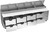 Beverage Air DPD119HC-8 119" W Four-Section Pizza Top Refrigerated Counter
