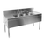 Glastender TSB-60-S Stainless Steel Top Front Ends & Legs Left & Right Drain Underbar Sink Unit 60" x 24"