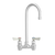 Fisher 62669 4" Centers 6" Swivel / Rigid Gooseneck Spout Backsplash Mount Stainless Steel Faucet