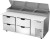 Beverage Air DPD72HC-4 72" W Two-Section Pizza Top Refrigerated Counter